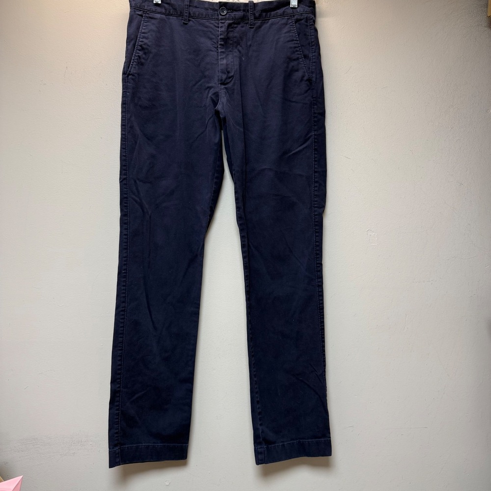 J.Crew Flex Straight Chino Pants Mens 32x34 Navy Blue Excellent Stretch Twill